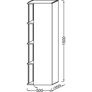 Пенал Jacob Delafon Terrace 50 петли справа, белый блестящий (EB1179D-G1C) в Москвe