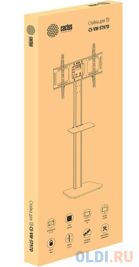 Стойка для телевизора Cactus CS-ST97-D черный 37"-70" макс.68кг напольный