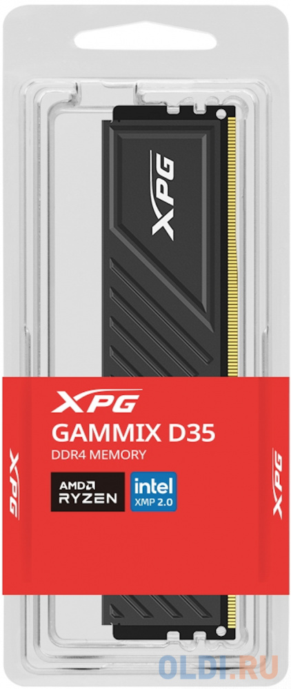 8GB ADATA DDR4 3600 U-DIMM XPG Gammix D35 RGB Gaming Memory AX4U36008G18I-SBKD35 X8, CL 18-22-22, black