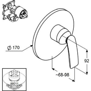 Смеситель для душа Kludi Balance встраиваемый, для 88011, хром (526550575) в Москвe