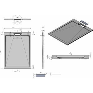 Душевой поддон Vincea VST-4SRL 120х90 с сифоном, антрацит (VST-4SRL9012A, Vsph-D611)