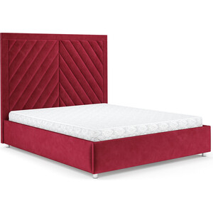 Кровать Mebel Ars Мишель 160 см (бархат красный STAR VELVET 3 DARK RED)