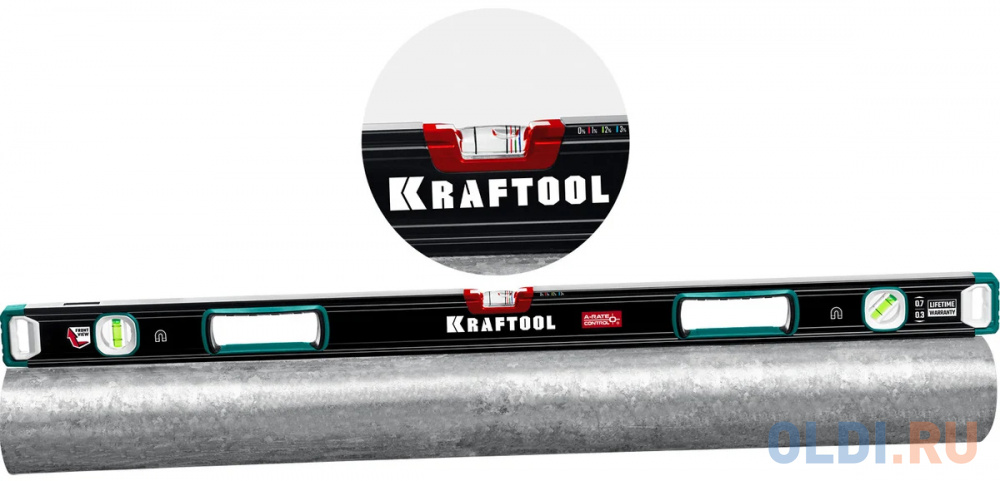 KRAFTOOL A-RATE CONTROL, 1500 мм, точность 0.3 мм/м, с зеркальным глазком, сверхпрочный магнитный уровень (34988-150)