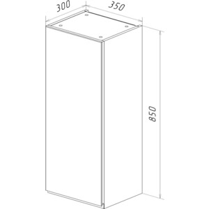 Полупенал Lemark Veon 35х85 правый, белый глянец (LM01V35PL)