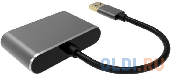 Кабель-переходник USB 3.0 (Am) --> HDMI(f)+VGA(f), Aluminum Shell, VCOM <CU322M>