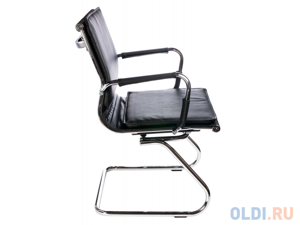 Кресло Buro CH-993-Low-V/Black низкая спинка черный искусственная кожа полозья хром
