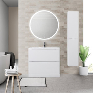 Тумба с раковиной BelBagno Acqua 100 bianco lucido напольная (ACQUA-1000-2C-PIA-BL, BB1000/455-LV-MR-ALR)