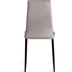 Стул TetChair Easy (mod. JSC02-1) / 1 шт. в упаковке, металл, флок, 41 х 52 х 96 см, Light grey (светло-серый) HLR14 / черный (24601)