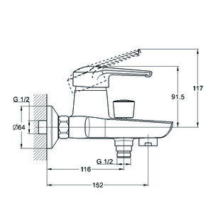 Смеситель для ванны Solone LUN (LUN3-A031)