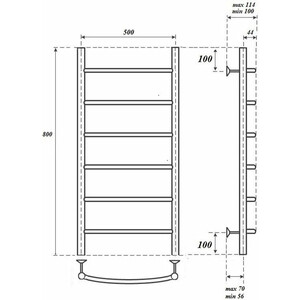 Полотенцесушитель водяной Point Афина П6 500x800 бронза (PN04158BR)