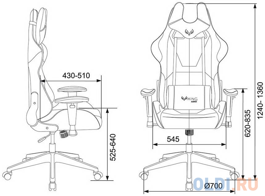 Кресло для геймеров Zombie VIKING 5 AERO черный/оранжевый