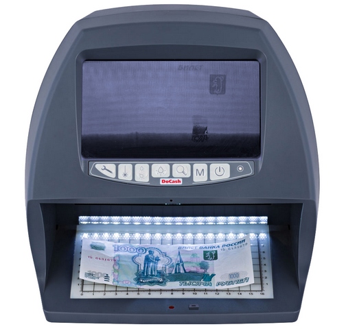 Детектор банкнот просмотровый Docash BIG D LED, мультивалюта, ИК/УФ (1x6 Вт)/антистокс/геометрия, черный (BIG D LED)