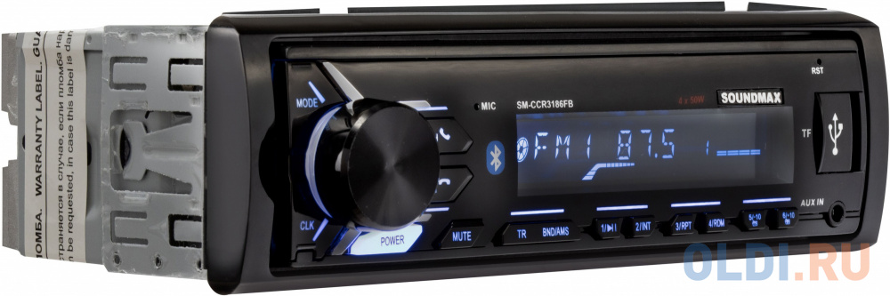 Автомагнитола Soundmax SM-CCR3186 1DIN 4x50Вт