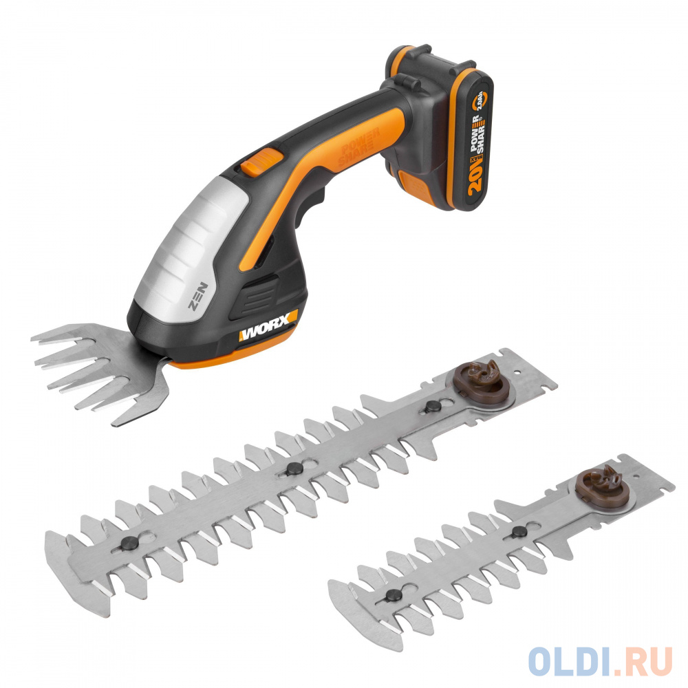 Ножницы для стрижки травы и кустарников WORX WG801E, 20В, 1*2,0 Ач и ЗУ,, кейс в Москвe