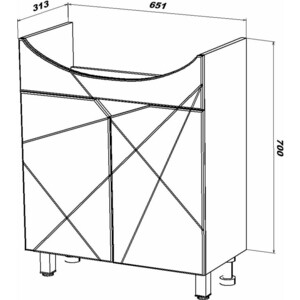 Тумба с раковиной Sanstar Каскад 70 белая, Santek Балтика