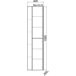 Пенал Aqwella Майами 40x158,5 дуб сонома/белый (Mai.05.04) в Москвe