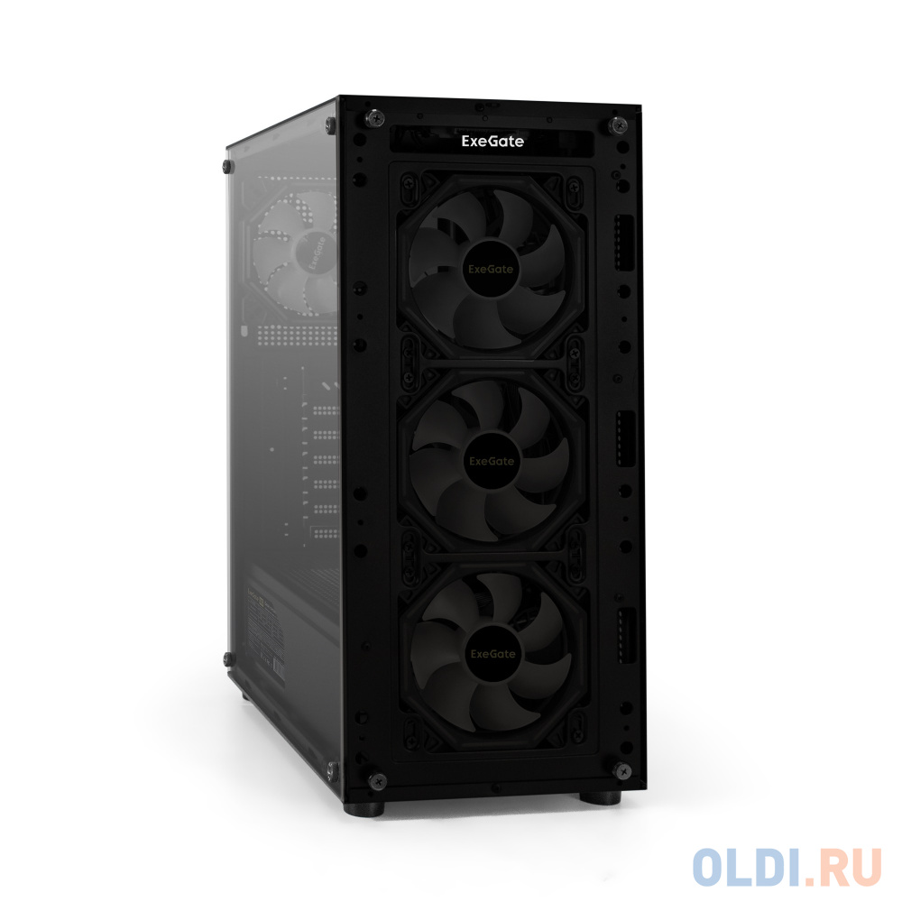 Корпус Miditower ExeGate i3 BASE-EVO800 (ATX, БП EVO800RGB с вент. 12 см, с окном, 1*USB+1*USB3.0, аудио, 4 вент. 12см с RGB подсветкой) в Москвe