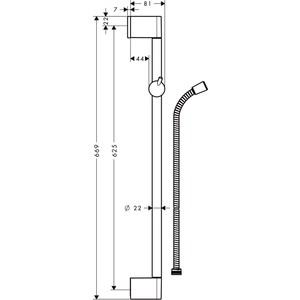 Душевая штанга Hansgrohe Unica Crometta 65 см с шлангом (27615000) в Москвe