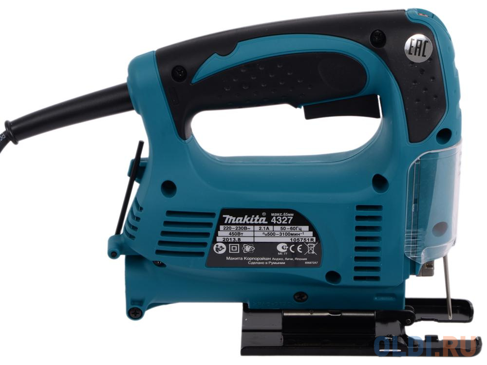 Лобзик Makita 4327 450Вт в\\рук,450Вт,500-3100об\\м,ход-18мм,рез-65мм,1.8кг,кор