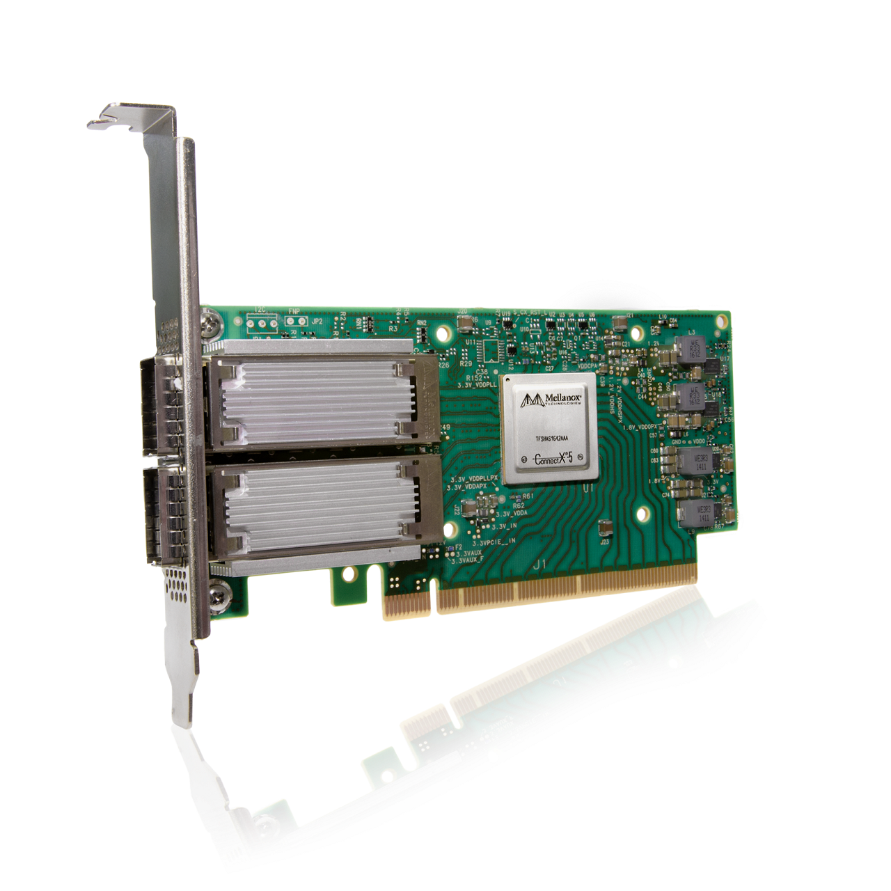 Сетевая карта InfiniBand NVIDIA ConnectX-5 VPI, 2xQSFP28, 100 Гб/с, PCI-Ex16, Retail (MCX556A-ECAT)