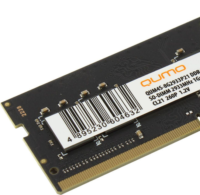 Память DDR4 SODIMM 8Gb, 2933MHz, CL21, 1.2 В, Qumo (QUM4S-8G2933P21)