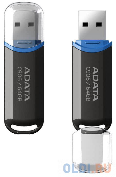 Флеш накопитель 64GB A-DATA Classic C906, USB 2.0, Черный