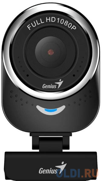 GENIUS QCam 6000, black, Full-HD 1080p webcam, universal clip, 360 degree swivel, USB, built-in microphone, rotation 360 degree, tilt 90 degree