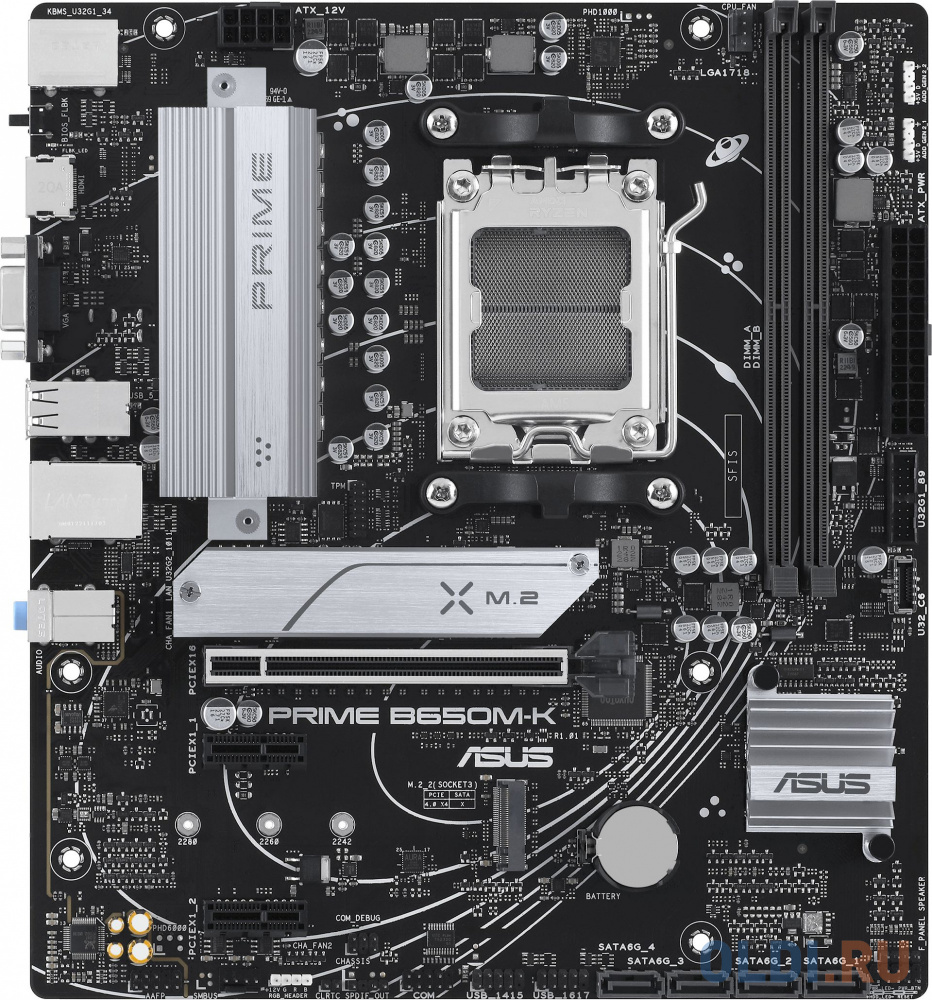 Материнская плата Asus PRIME B650M-K SocketAM5 AMD B650 2xDDR5 mATX AC`97 8ch(7.1) 2.5Gg RAID+VGA+HDMI