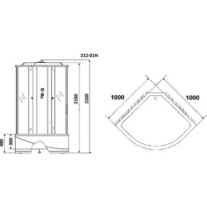 Душевая кабина Niagara NG-212-01N 100х100х220