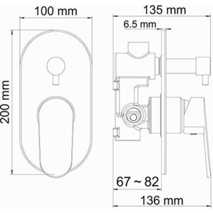 Смеситель для ванны Wasserkraft Donau хром (5341)