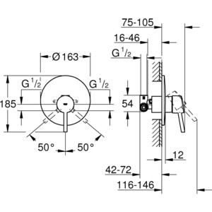 Смеситель для душа Grohe Concetto с механизмом (32213001) в Москвe