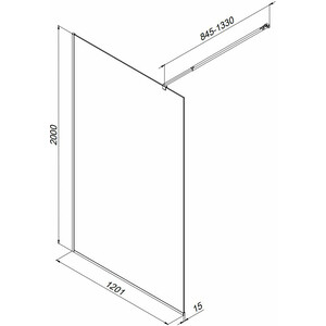 Душевая перегородка Am.Pm Func 120х200 прозрачная, черная (W84WI-120-F1-BTE)