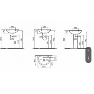 Раковина Norm Fit 55х41 (6894B099-1776) в Москвe