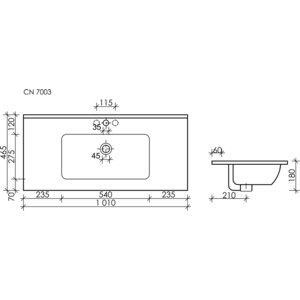 Раковина мебельная Ceramica Nova Element 100х48 черная матовая (CN7003MB) в Москвe