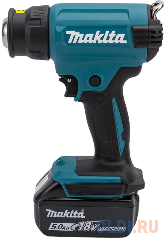 Makita Аккумуляторный тепловой пистолет (фен) LXT 18В, 550 град, кейс MakPac ,насадки (5.0Ач х1,з/у) DHG180RT1J