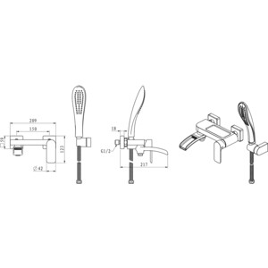 Смеситель для ванны Gappo G3248-8 хром белый (6959477656774) в Москвe