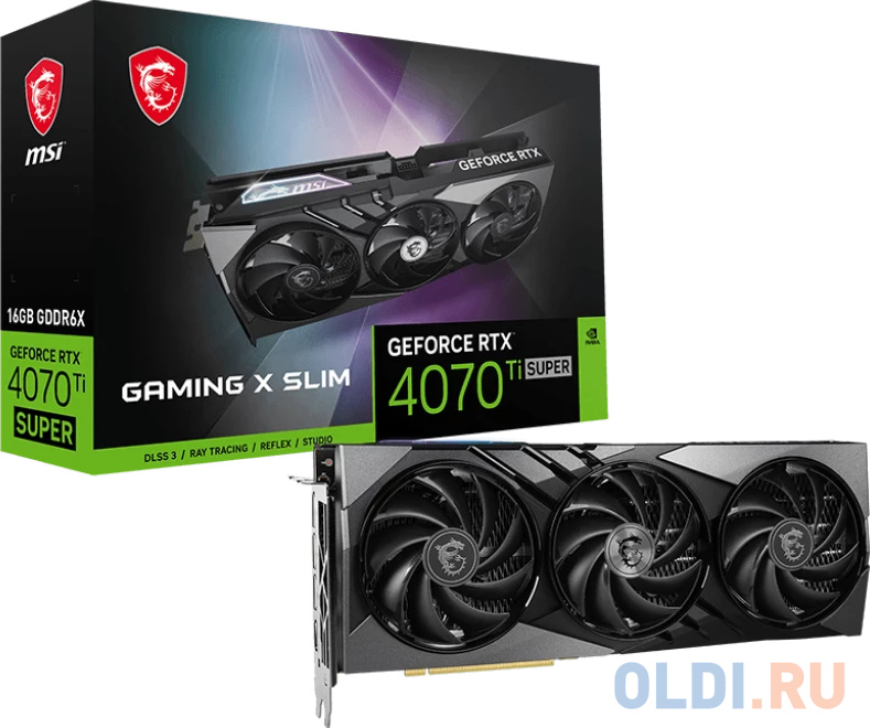 Видеокарта MSI PCI-E 4.0 RTX 4070 Ti SUPER 16G GAMING X SLIM NVIDIA GeForce RTX 4070TI Super 16Gb 192bit GDDR6X 2730/21000 HDMIx1 DPx3 HDCP Ret в Москвe