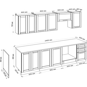 Кухня Mebel Ars Долан акация белая