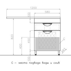 Мебель для ванной Style line Жасмин 60 (120R) с бельевой корзиной, под стиральную машину, белая