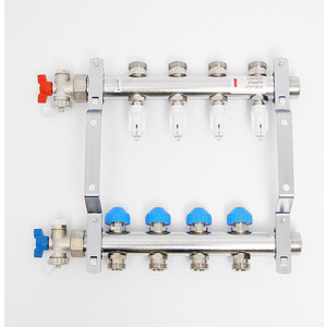 Коллекторная группа REHAU 1''х3/4'' 4 выходов HKV-D с расходомером и термостатическими вентилями (208041)
