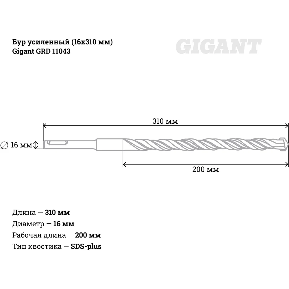 Усиленный бур Gigant