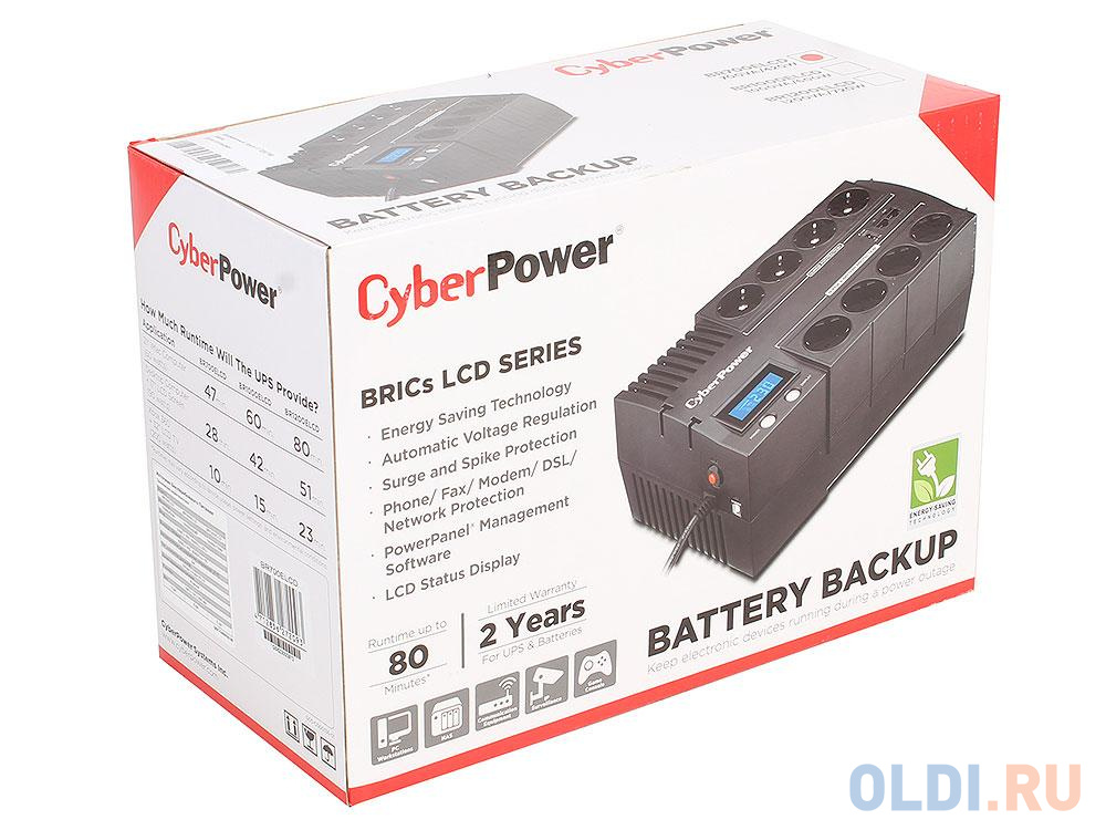 ИБП CyberPower BR700ELCD 700VA/420W USB/RJ11/45 (4+4 EURO)