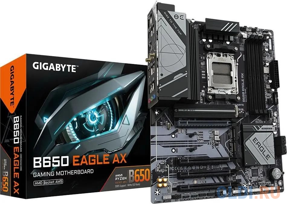 Материнская плата Gigabyte B650 EAGLE AX SocketAM5 AMD B650 4xDDR5 ATX AC`97 8ch(7.1) GbLAN RAID+HDMI+DP в Москвe