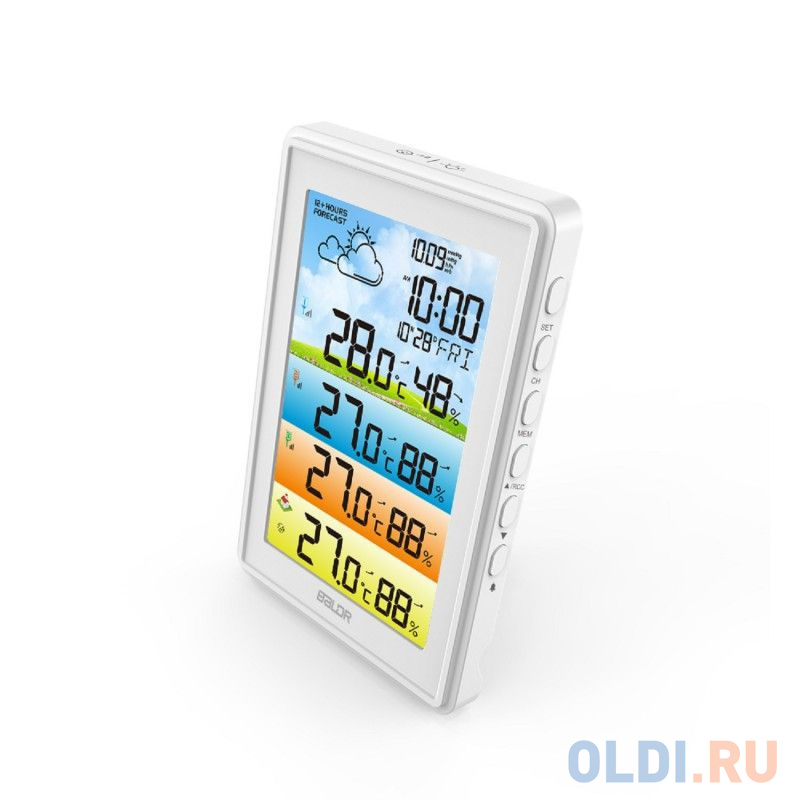 BALDR BB0360WST4H4PR-WHITE беспроводная метеостанция с тремя внешними датчиками, белый