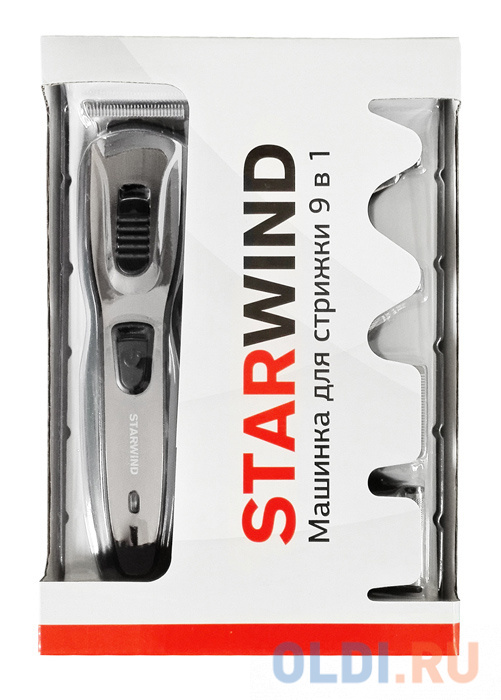 Машинка для стрижки волос StarWind SBC1900 серебристый черный