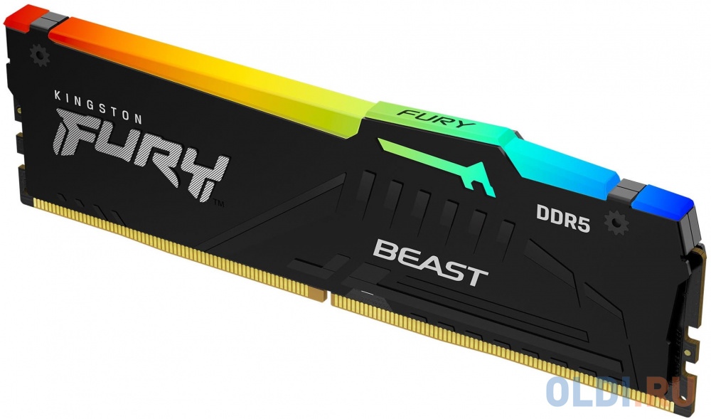 Модуль памяти DDR 5 DIMM 32Gb PC41600, 5200Mhz, Kingston FURY Beast Black RGB XMP CL40 (KF552C40BBA-32) (retail)