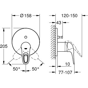 Смеситель для ванны Grohe Eurostyle 2015 для механизма 35600, белая луна (24049LS3)