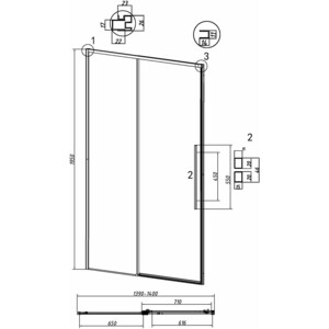 Душевая дверь Grossman Galaxy 140х195 прозрачная, графит сатин (100.K33.01.140.42.00)