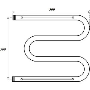 Полотенцесушитель водяной Point М-образный 500x500 с полкой (PN38555P)