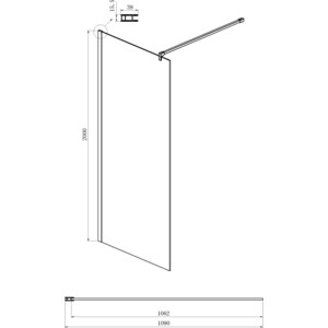 Душевой уголок Ambassador Walk-in 110х100-70 с душевой системой Lemark, прозрачный, матовый, хром (15034126, LM7010C)